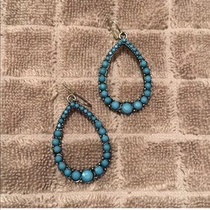 Aqua hoop earrings